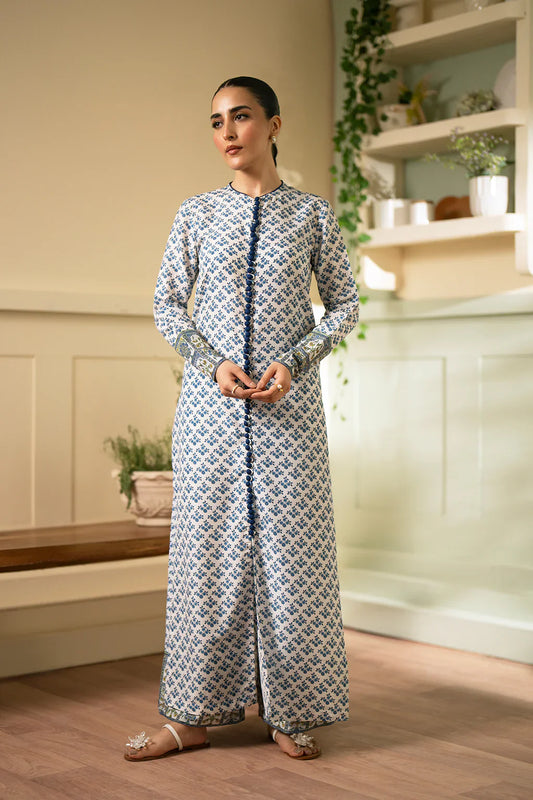 Azure Mosaic Front-Open Co-Ord Set