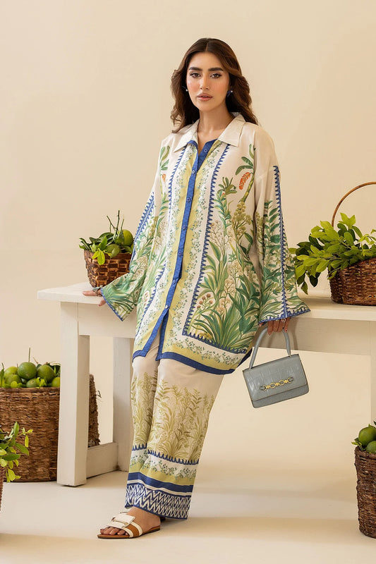 Botanical Breeze Co-ord Set with Blue Accents