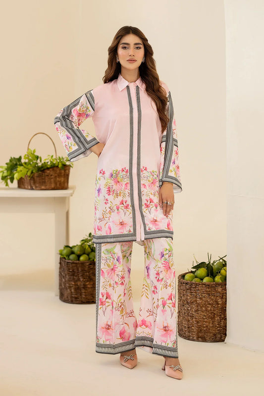 Blush Blossom Co-ord Set with Collar Detail